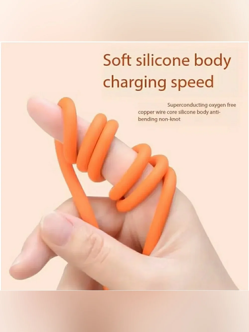 Orange Fast Charging USB Cable Trio 120W